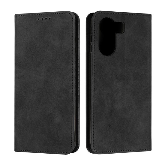 Leather Flip Cover with Internal Pocket For Xiaomi Redmi 13C/Poco C65 Black